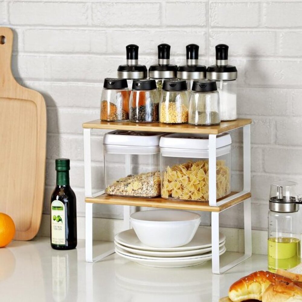 New Cabinet Organizer Shelf Set of 4, Stackable Kitchen Storage - (Cloud White) - Picture 9 of 9